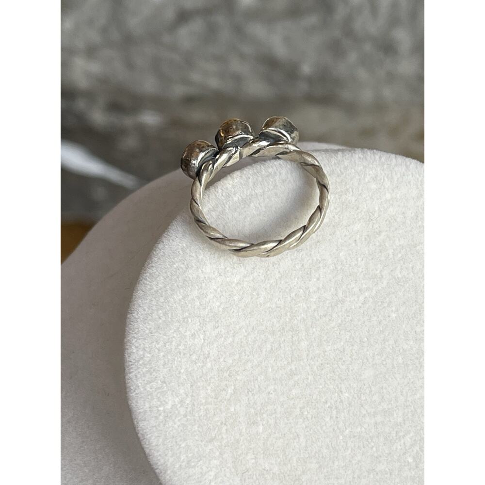 Sterling Silver Native Style Bumblebee Jasper 3 Stone Band Ring Southwest Cigar - Picture 12 of 13